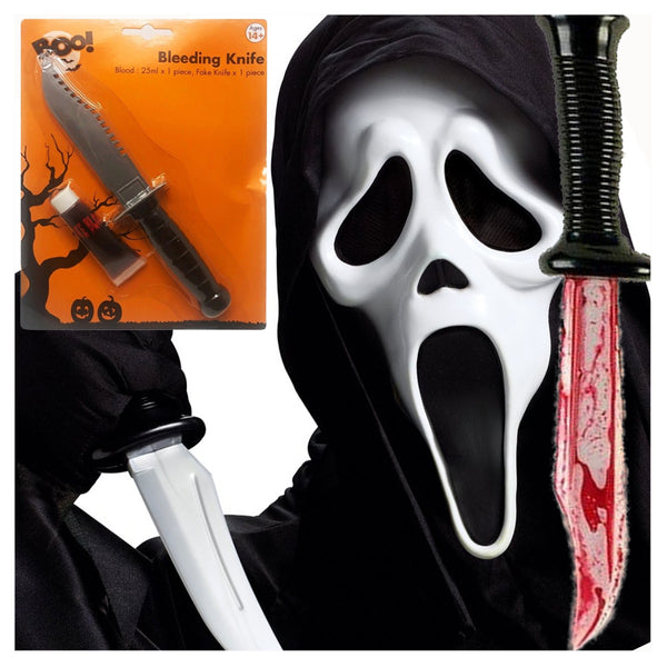 Scary Knife Fake Blood Halloween Decoration